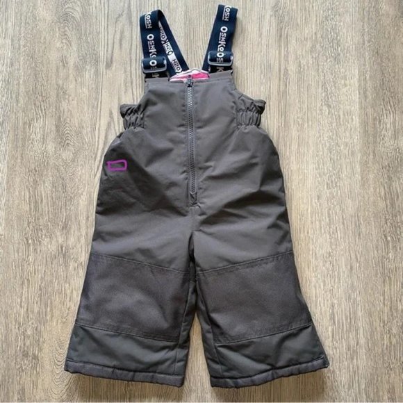 OshKosh B’Gosh Snow Pants with Bib Overalls Grey Girls Boys Size 12 Months - Picture 6 of 6